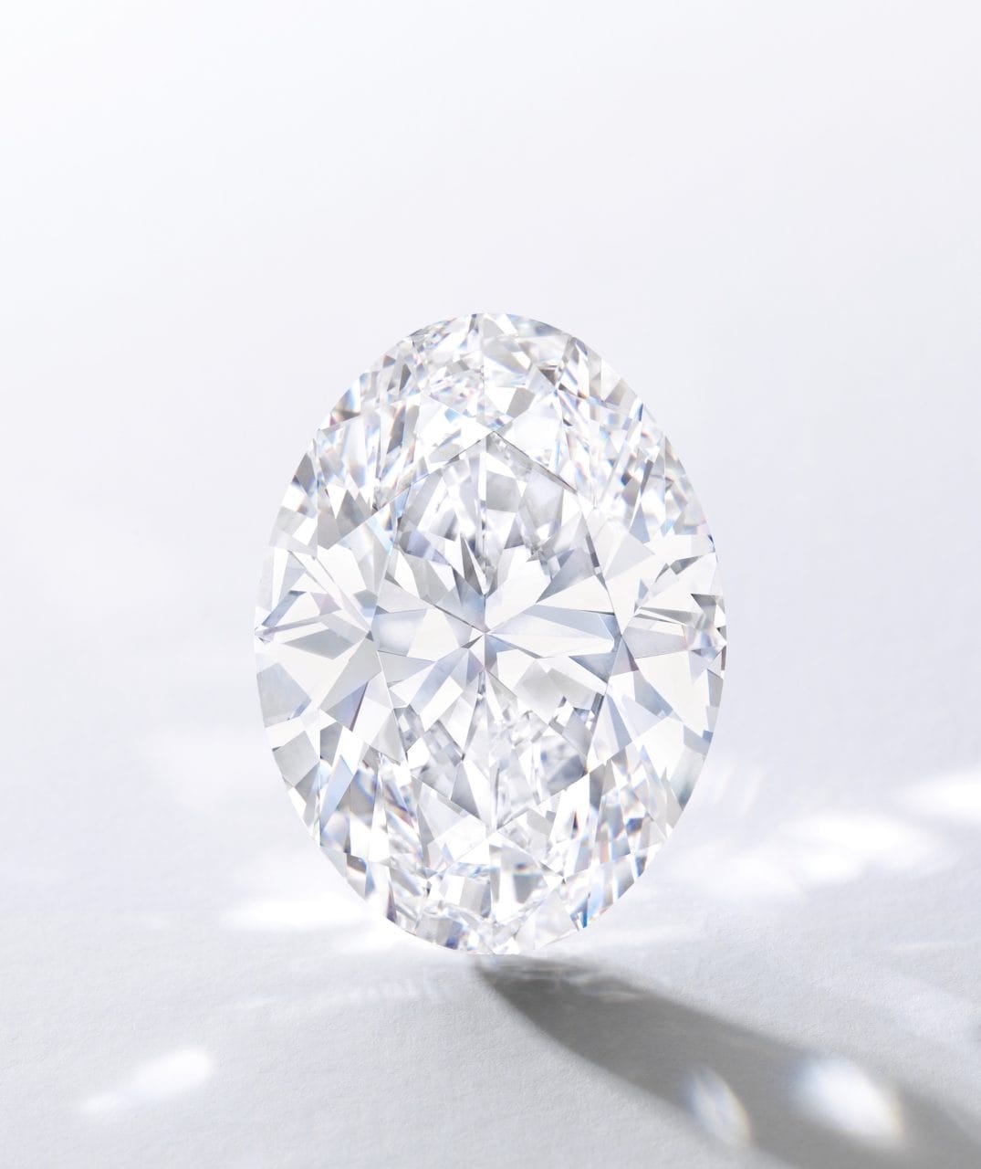 An 88.22 carat oval diamond, sold for 107,993,000 HKD in April 2018. Jewellery is another key department within auction houses, courtesy of Sotheby’s