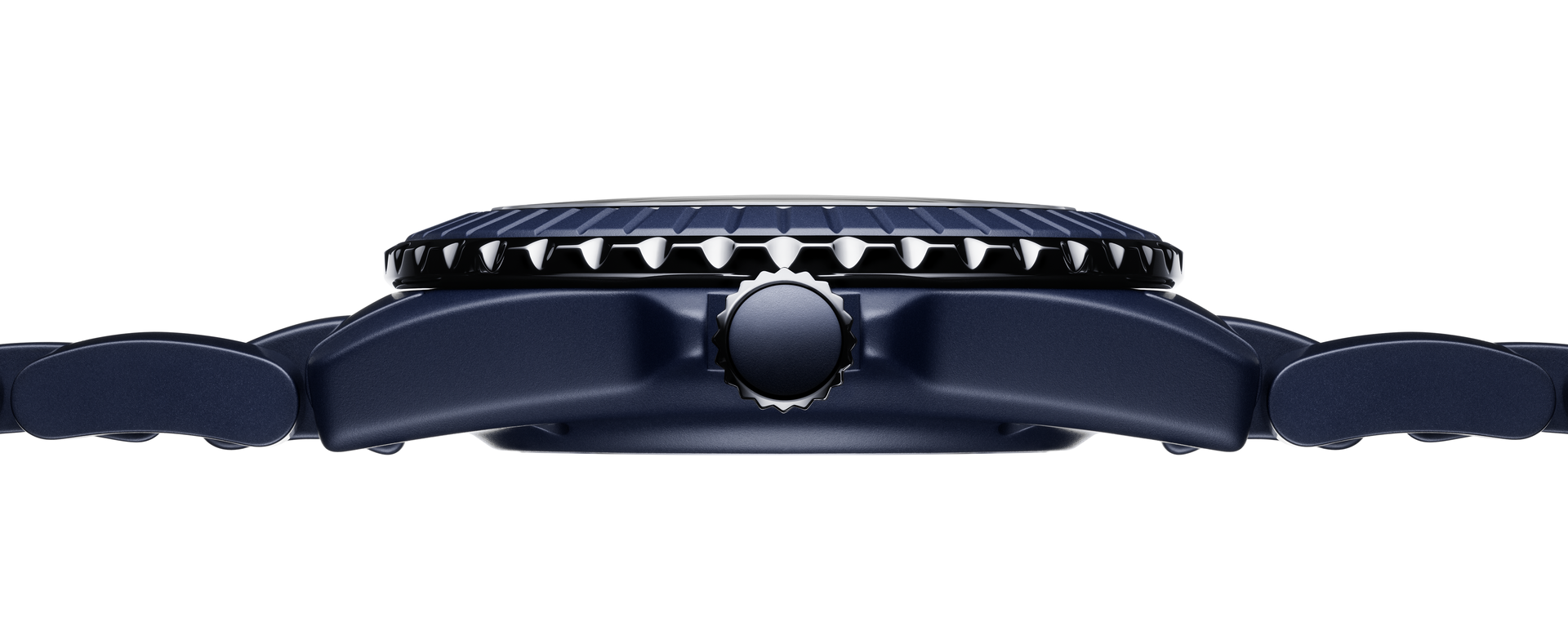 h10310 j12 bleu watch calibre 12.1, 38mm side view white background